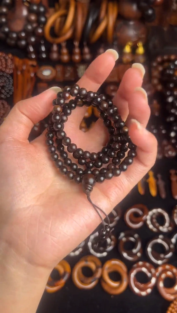 枣木也*雷击枣木玉化108卡0.6手串