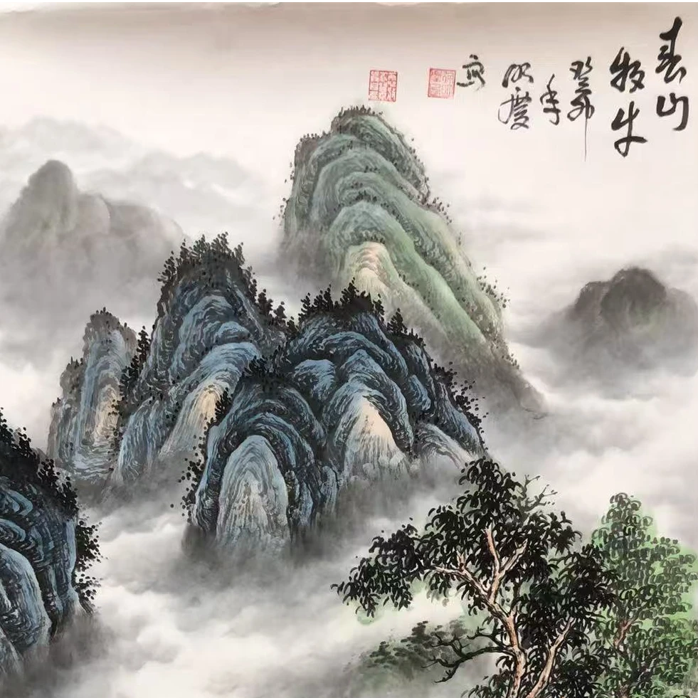 国画-四尺整张-春山牧牛