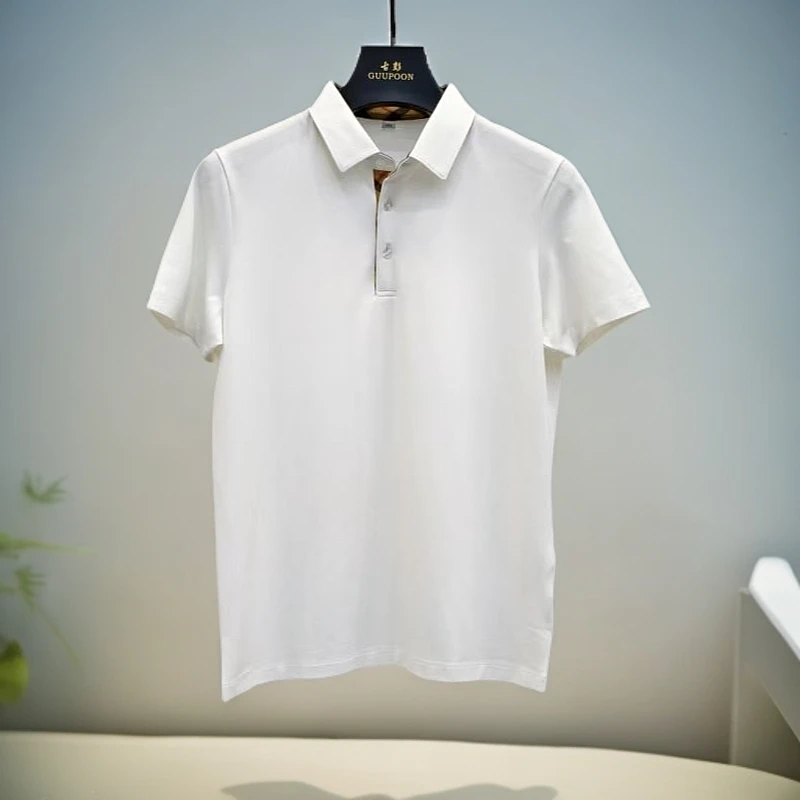 【短袖T恤2124】男士欧货原单商务绅士清凉一夏珠地网孔Polo领短袖