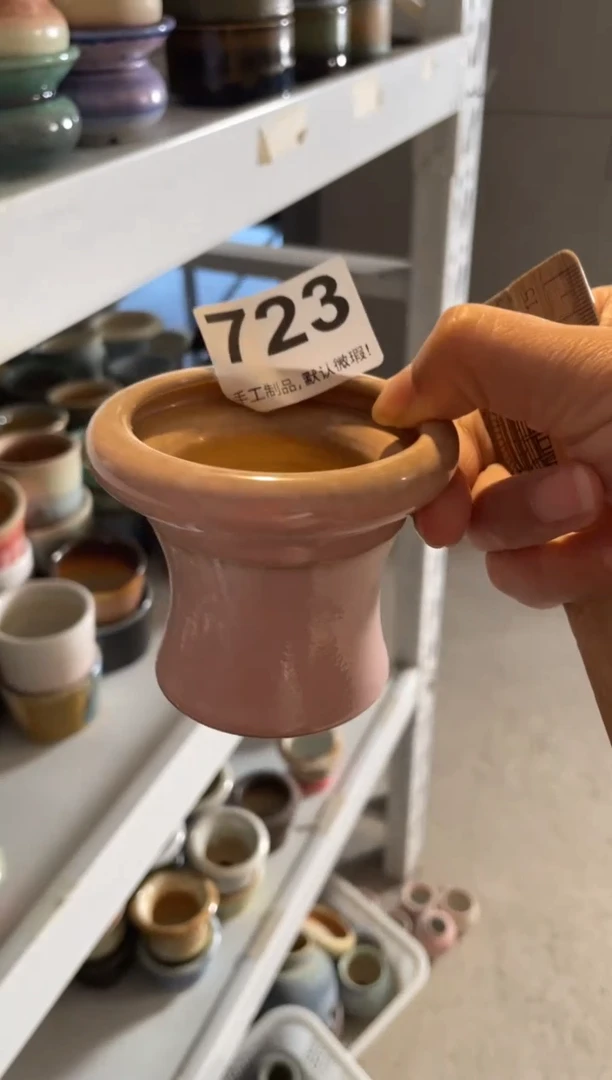 瓷片小*灰723知木小芳花盆