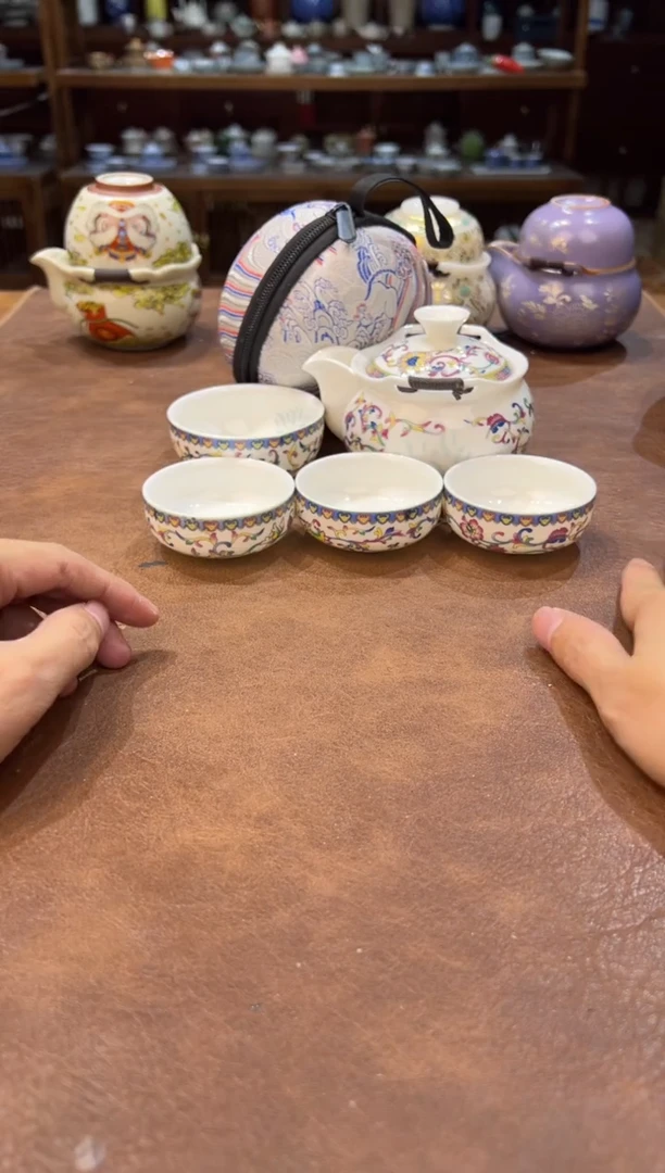 真的很便宜超好看会开片的旅行茶具