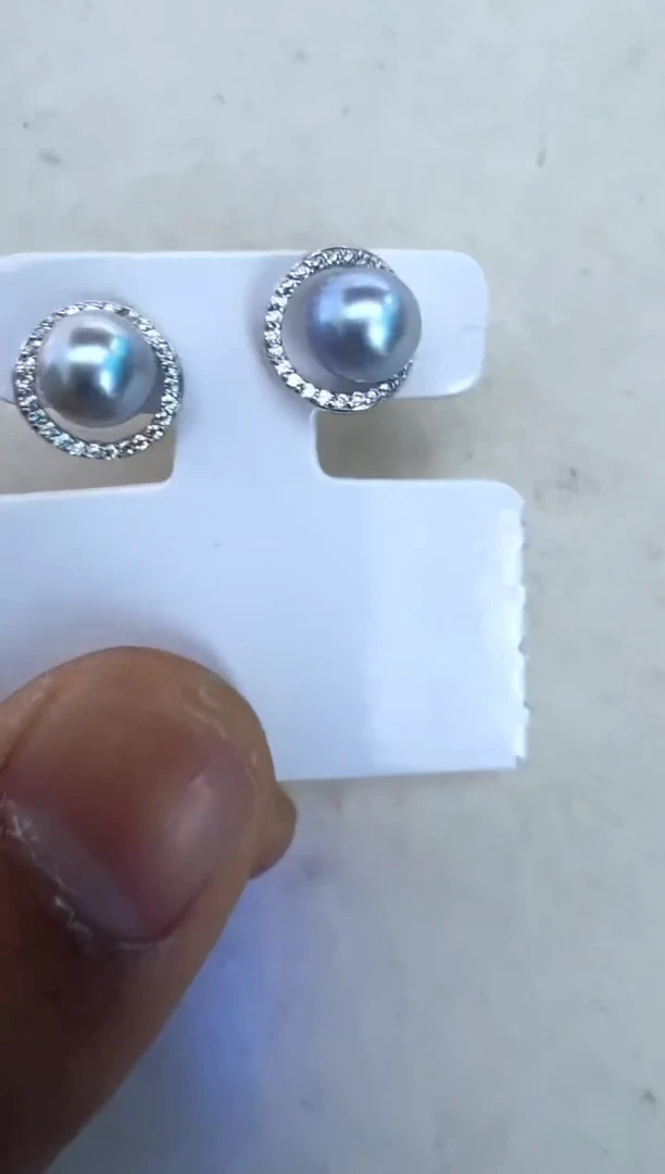 【闪购商品】海水珍珠耳饰银S925镶嵌耳钉