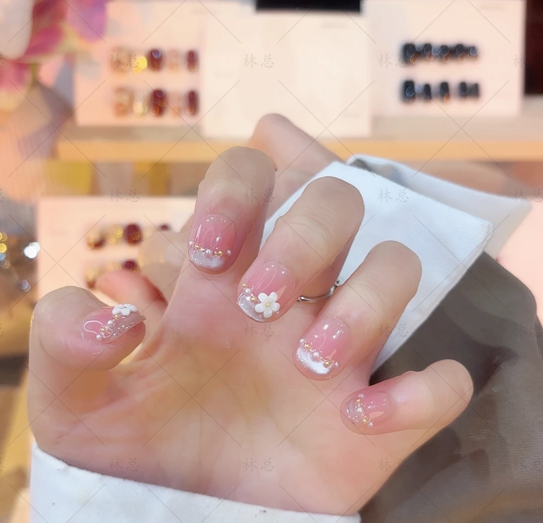 蜜桃-纯手工穿戴甲-可重复使用美甲