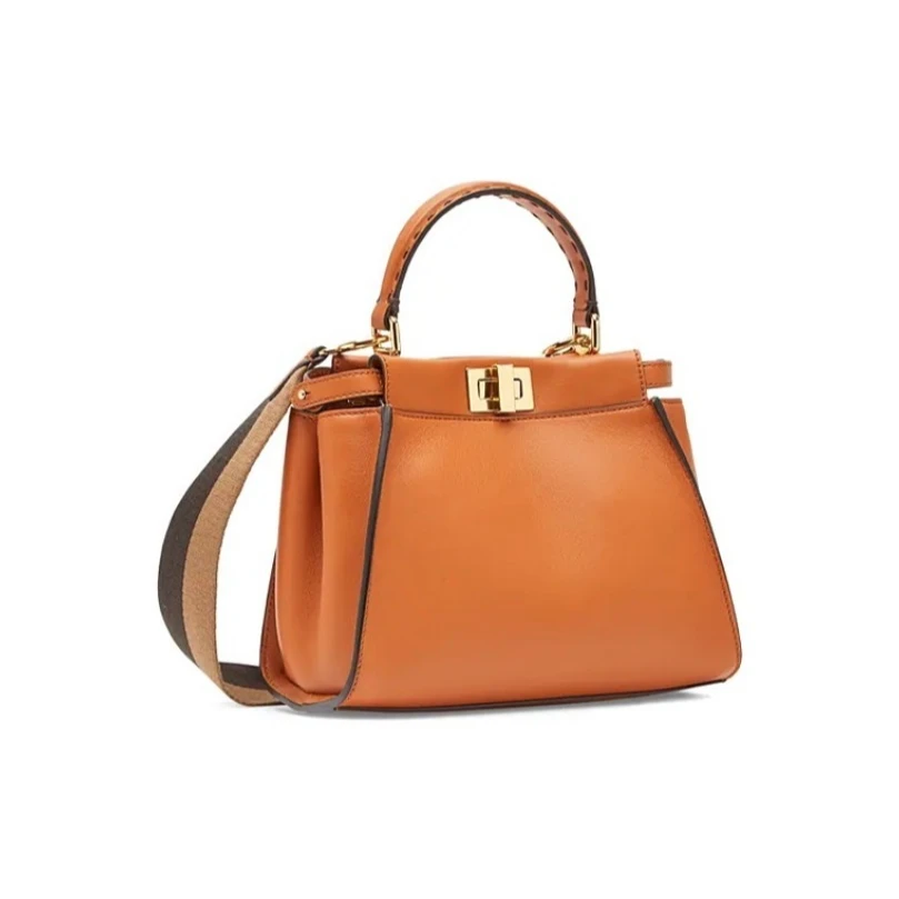 99新 FENDI/芬迪 棕色peekaboo lconic 托特包迷你