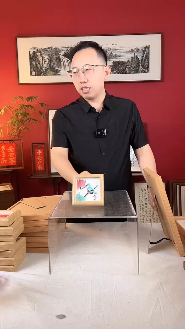 【闪购商品】国画荷花翠鸟手绘国画摆台12*12