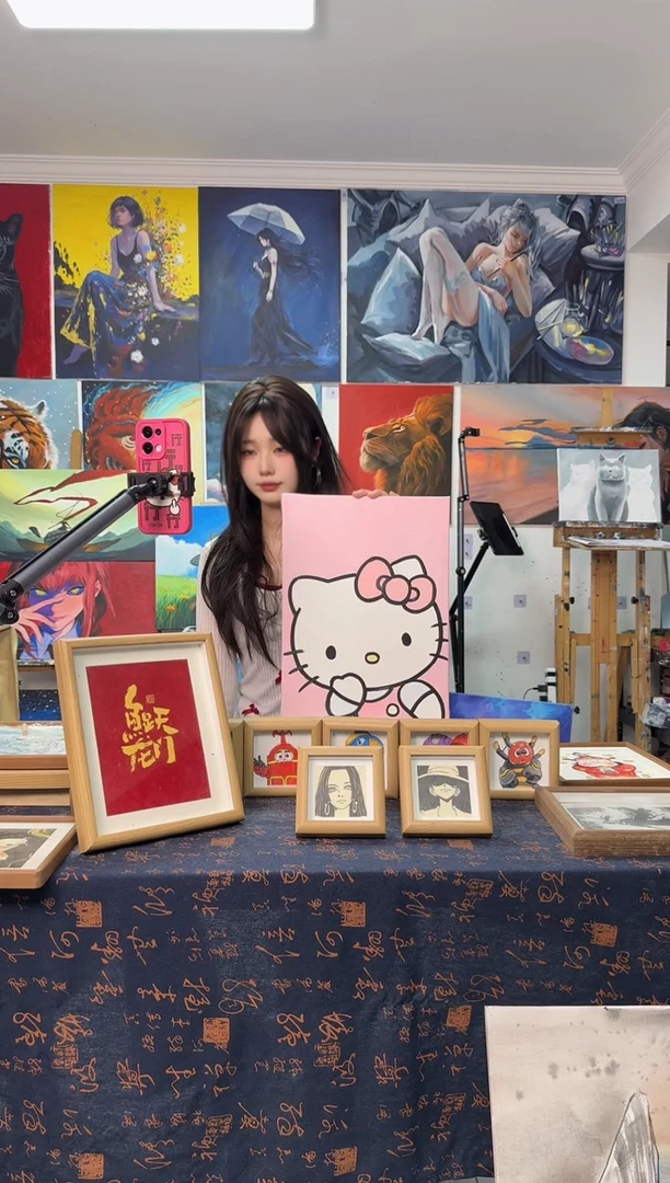丙烯画一***号hallo kitty 丙烯画s