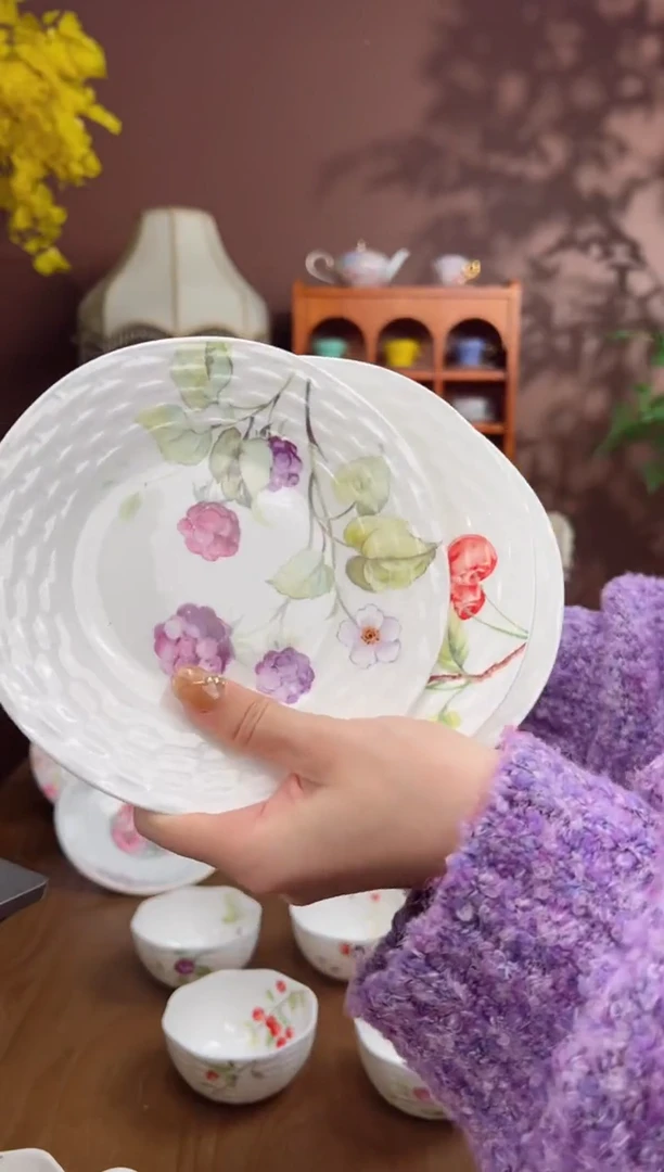 【闪购商品】瓦当浆果藤编6寸点心盘一套5个装