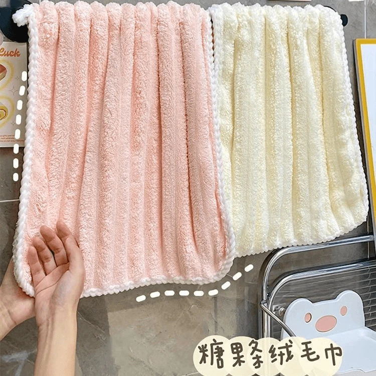 糖果条绒毛巾一条 颜色随机