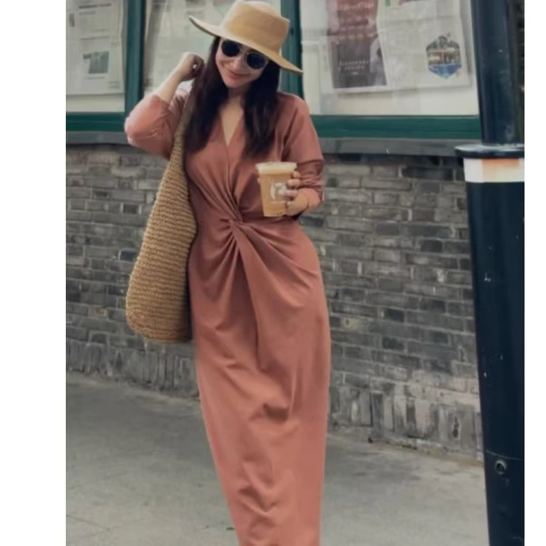 【勿扰清梦】法式优雅针织气质小众夏日凉感慵懒长裙EB8N005