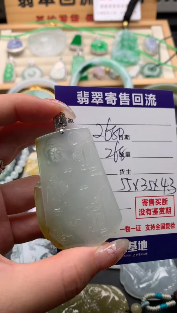 翡翠18K金镶嵌颈饰10135473