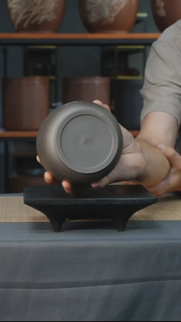 云水山涧建水紫陶瑕疵 100g醒茶罐 040