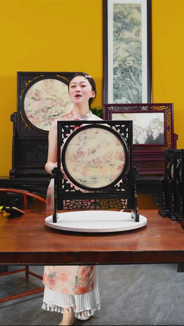 石材天然大理石画摆件