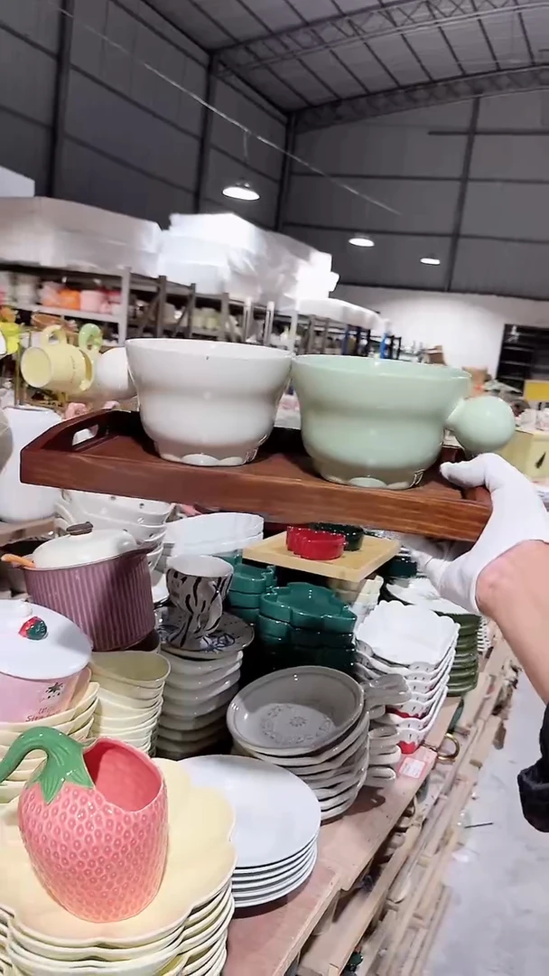 瓷片奶油绿2件套微瑕不带木盘 凑满20元包邮