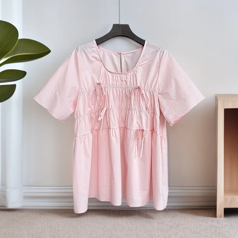 大码女装短袖T恤女240斤胖妹妹显瘦款上衣减龄洋气遮肚子遮肉夏季