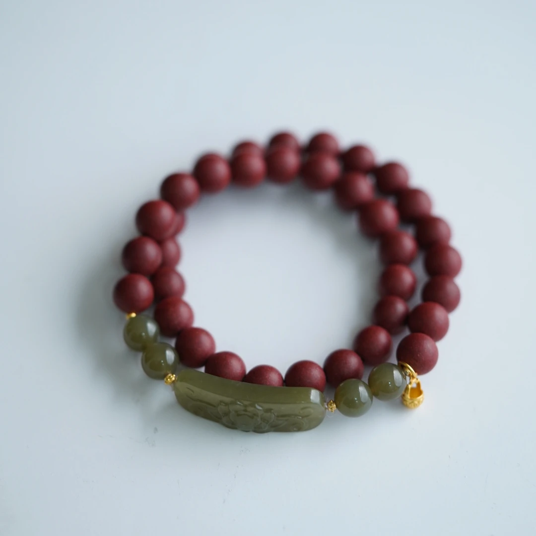 【珊木居】HXZ897JY TO-P系列 红麝香合香珠0.8圆珠双圈手串