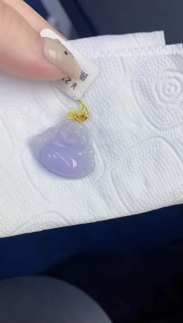 颈饰18K金镶嵌翡翠缅甸天然翡翠A货