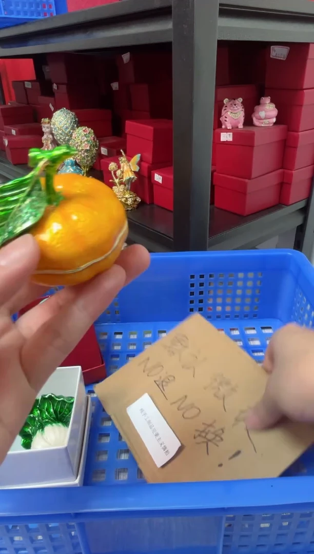 【闪购商品】瓷片年货节福福价格高质珐琅彩合金摆件首饰盒