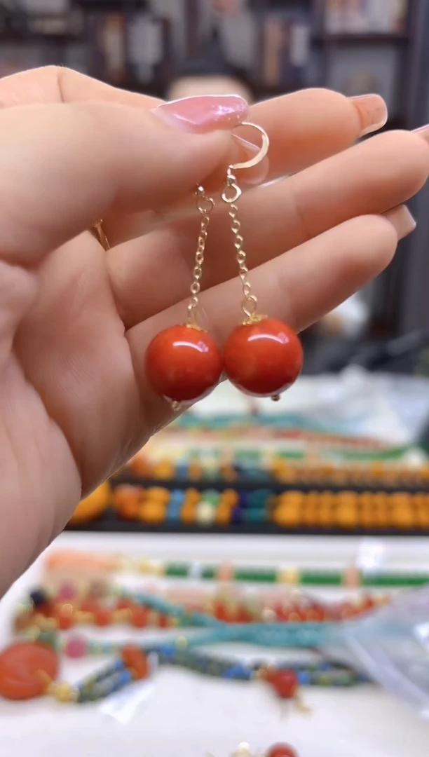 【闪购商品】翡翠耳饰14K金镶嵌耳坠E484