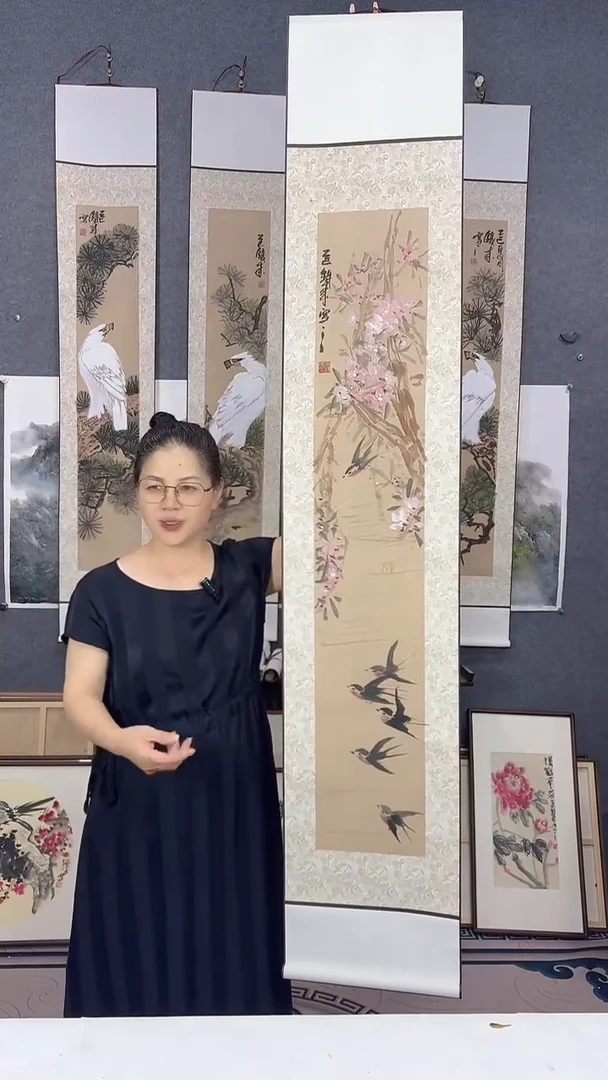 国画175*32吴铁成手绘国画作品