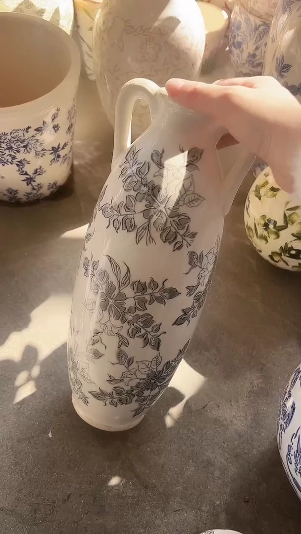 【闪购商品】陶瓷花盆高35.5cm内口4.5cm