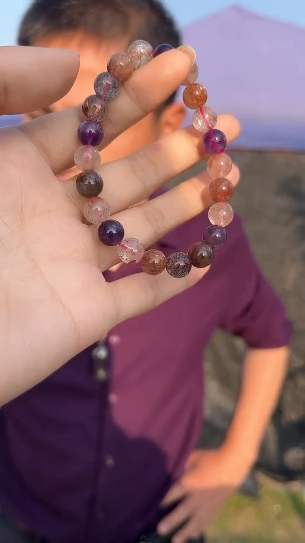 水晶手链未镶嵌天然黑金超手串多样性发一8mm