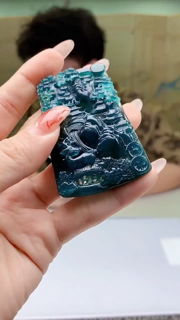 【闪购商品】定制翡翠未镶嵌4688ty-毛货挂件57