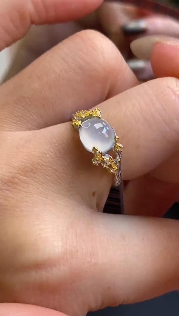 颈饰银S925镶嵌翡翠净货16167