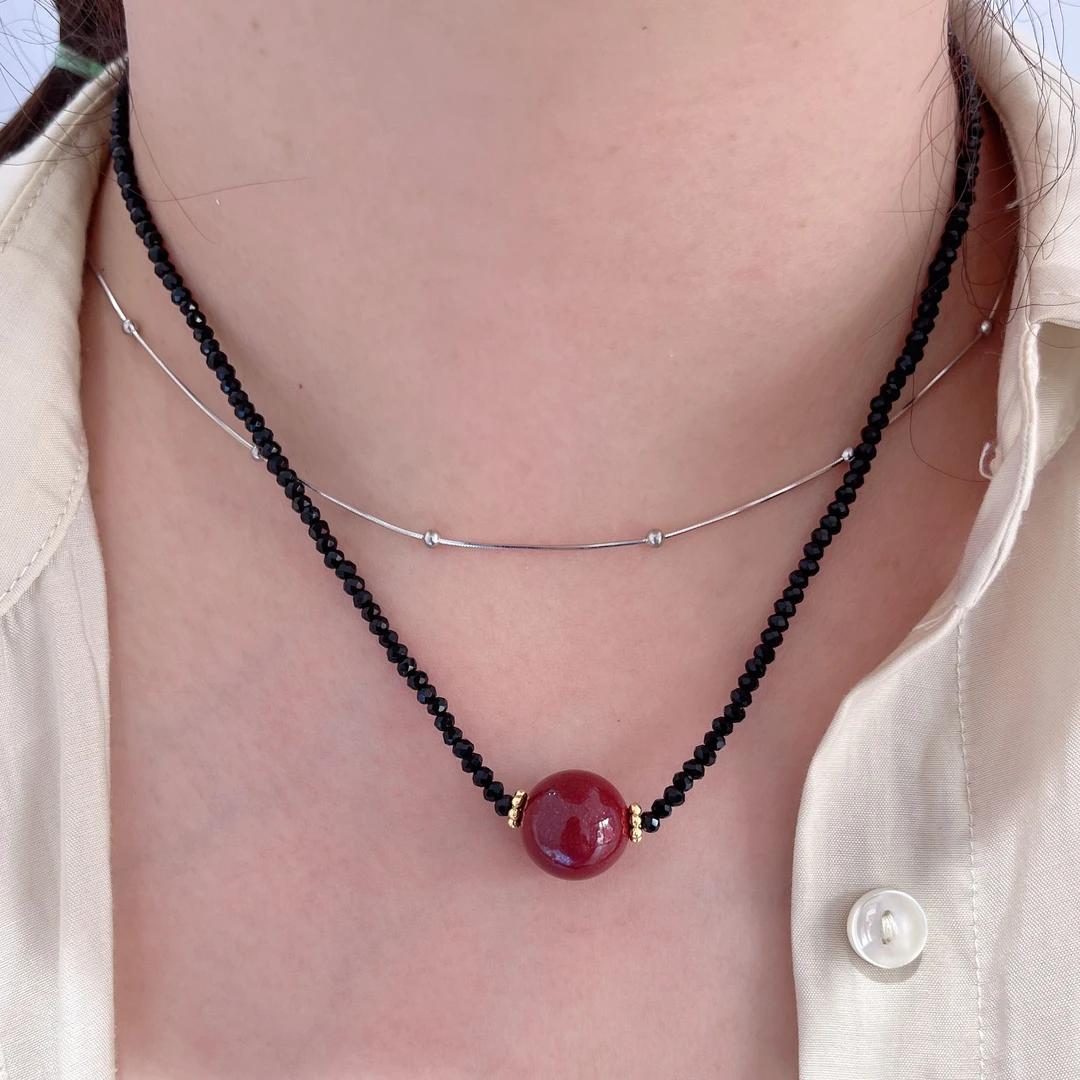 含辰砂工艺品朱砂颈链精致时尚