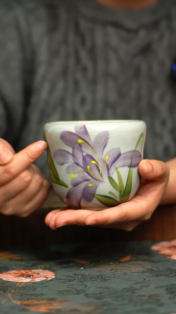 杯釉下彩手工手绘同款陶器