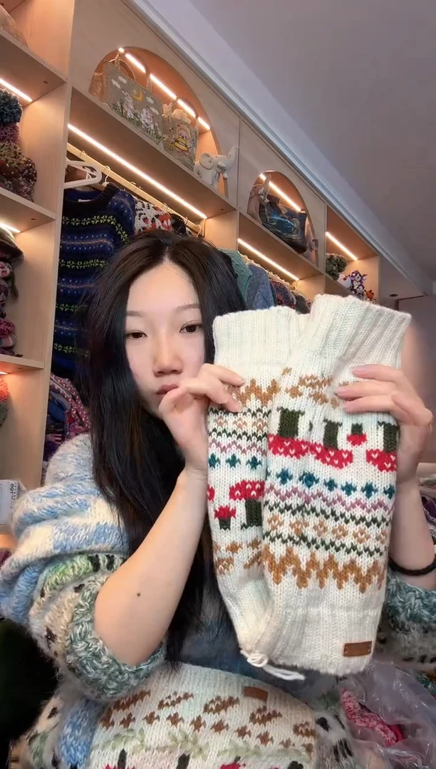 羊毛细线蘑菇护膝