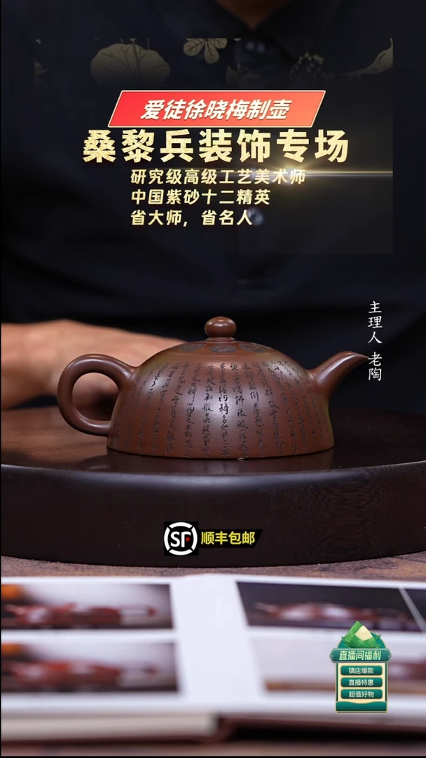 茶壶紫砂特级紫泥云月300cc