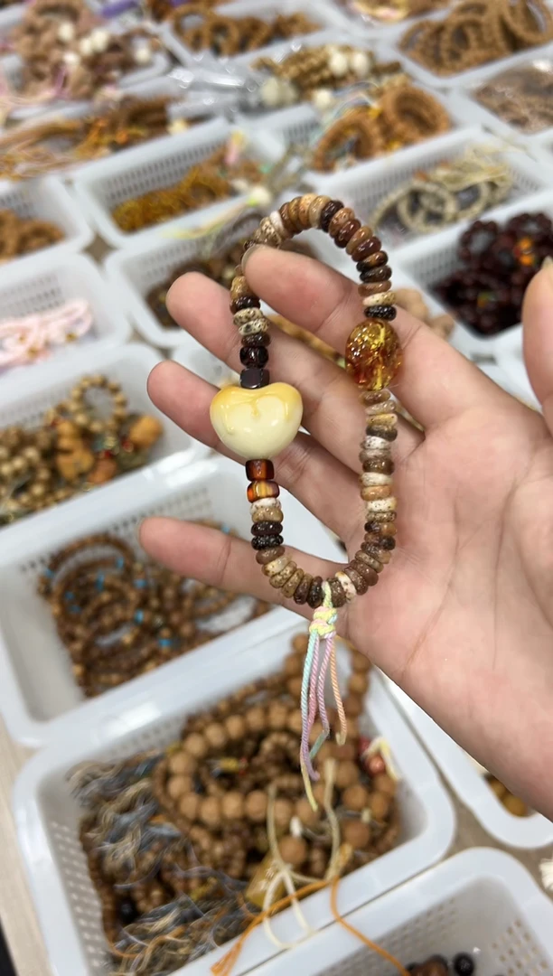 手串星月菩提卡8精品泥鳅背天然火烧云设计款手持