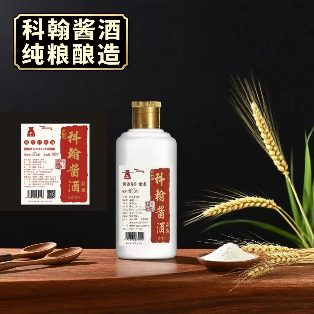 科翰科翰酱酒壹号浓香型白酒纯粮食碎沙100ml53%Vol100ml