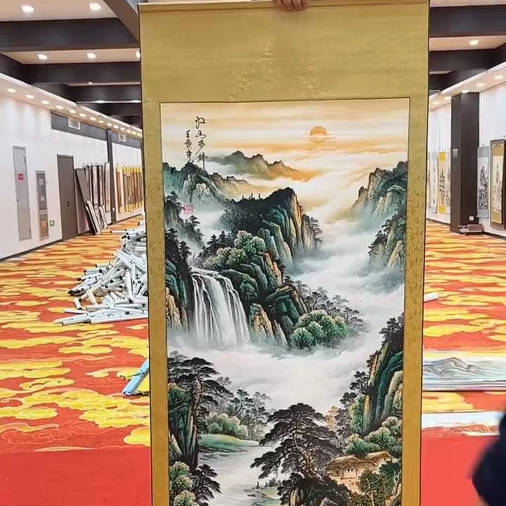 国画装饰挂画卷轴高端锦绫已装裱 （四尺）