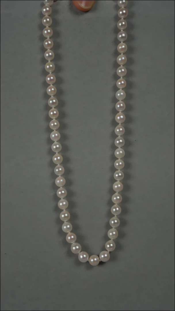 项链银S925镶嵌海水珍珠AK羽皇金7-7.5mm