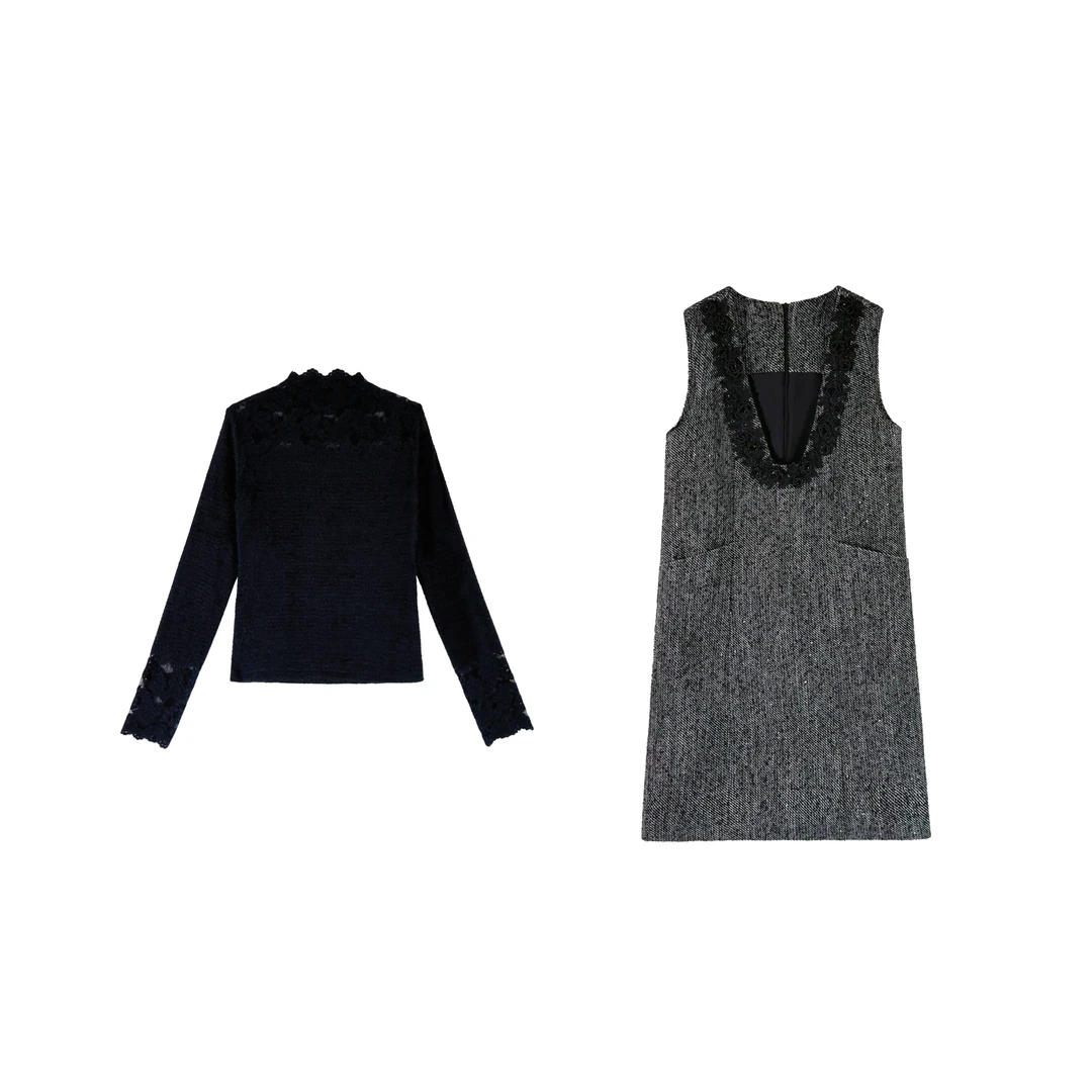 【将军工厂店】小香风重工立体玫瑰花女裙2024轻奢A字中长裙L252