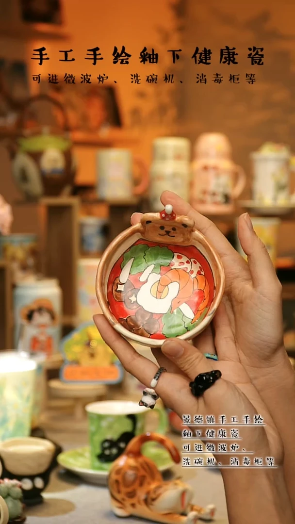 【闪购商品】杯陶瓷景德镇高温釉下彩&A643