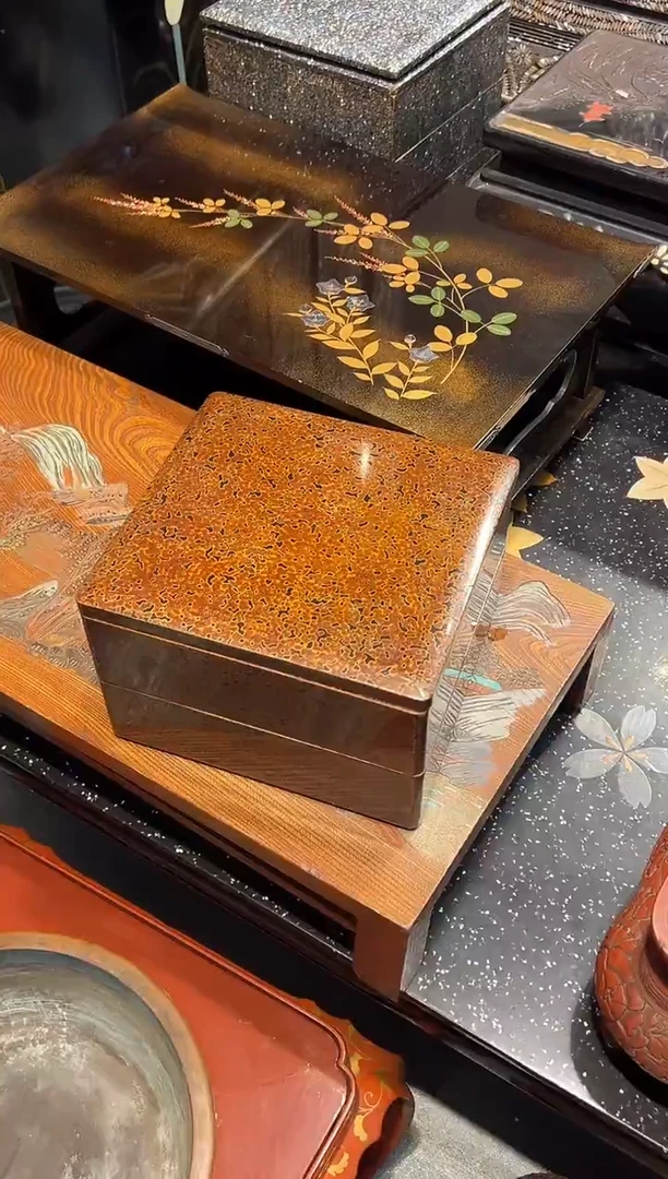 金虫塗 两段 大漆漆器大漆漆器