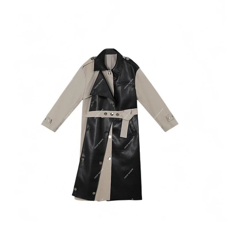 《路家姐妹专属》【无人之境】秋冬款风衣拼接设计长款外套2020