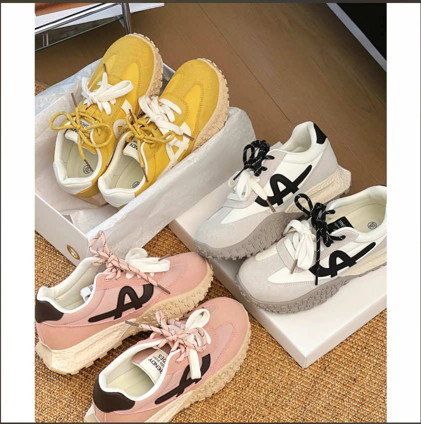 【内增高平底】 德训鞋女7cm内增高运动休闲鞋丑萌厚底阿甘鞋2745