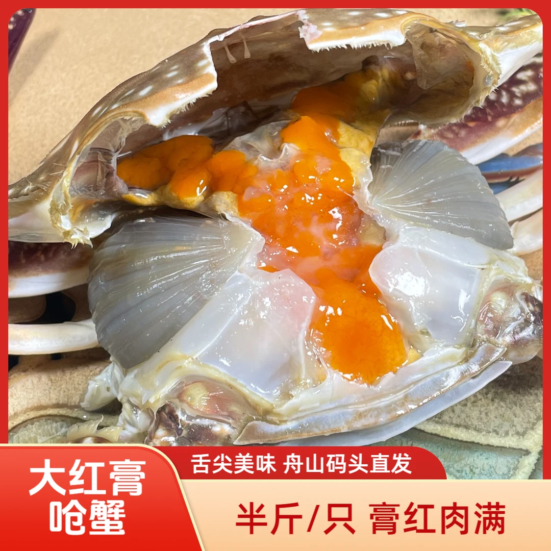 x大号正宗舟山宁波红膏呛蟹 整只生腌蟹 呛蟹 咸蟹（生吃不能蒸煮）