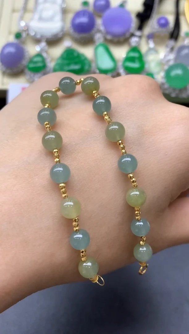 18K金镶嵌手链翡翠306-中国好珍宝