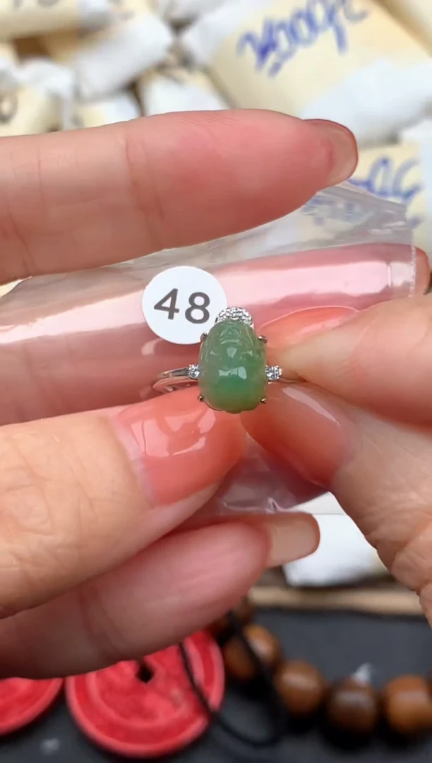 银S925镶嵌挂件翡翠1