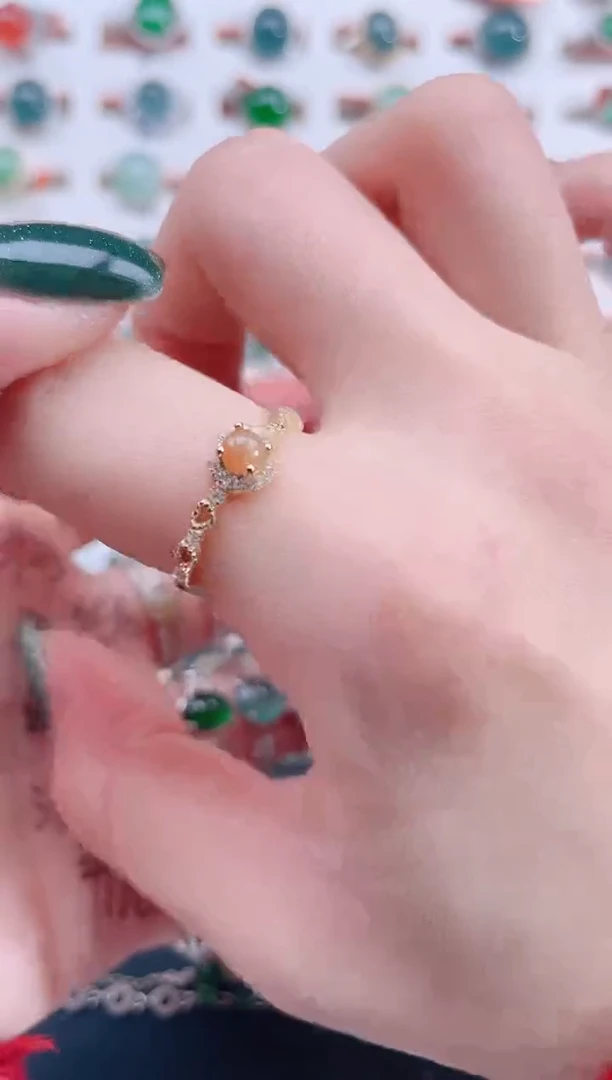 银S925镶嵌戒指翡翠天然翡翠