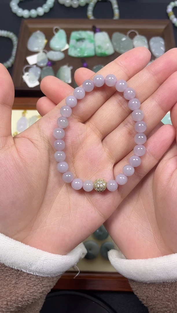 未镶嵌手串翡翠紫底手串