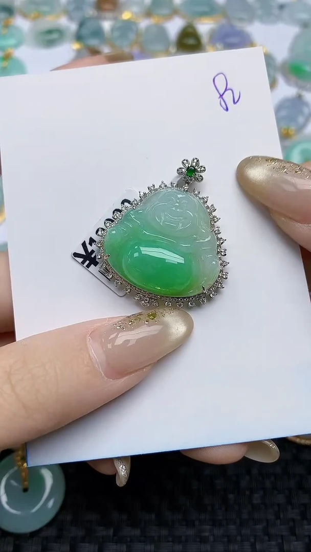 【闪购商品】翡翠颈饰18K金镶嵌天然A货翡翠 82