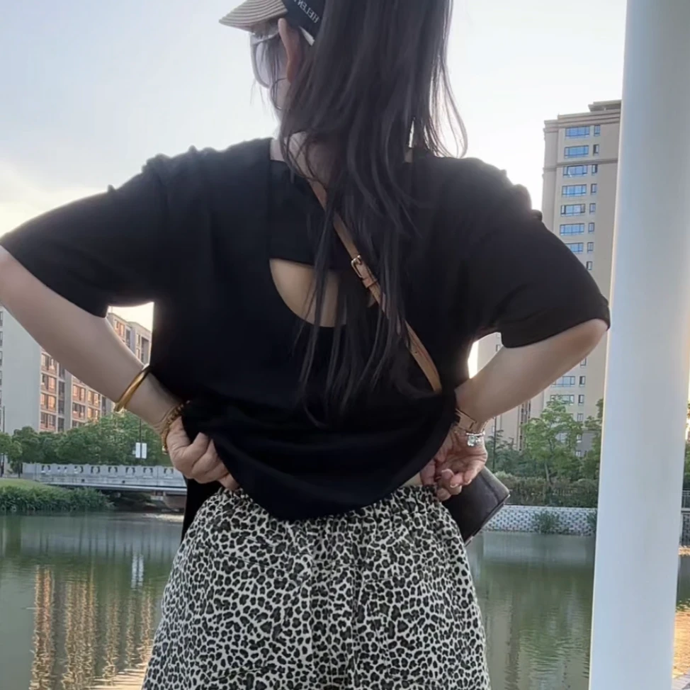 YX七TX202505122新款后背心机大U领体恤休闲百搭韩版