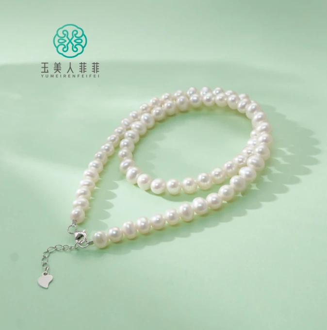 菲菲珠宝好~珍珠项链约6-7mm