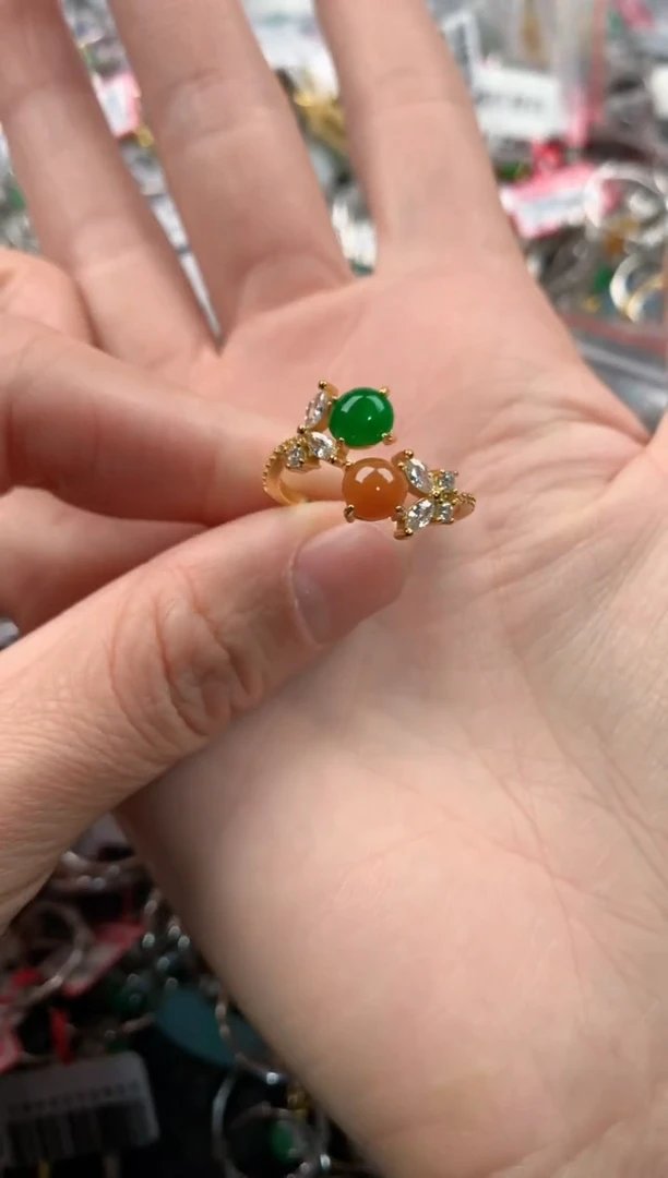 银S925镶嵌戒指翡翠111     2