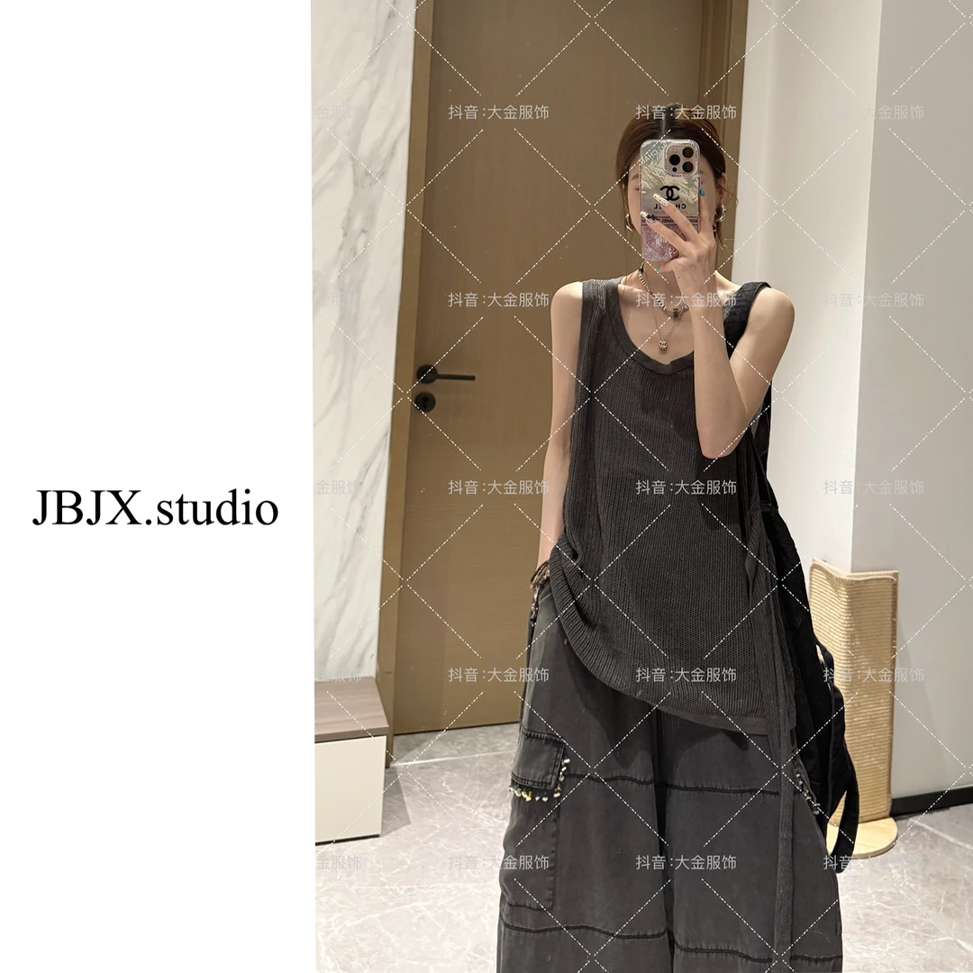 JBJX【慵懒随性 设计感飘带背心上衣】夏季显瘦气质通勤宽松